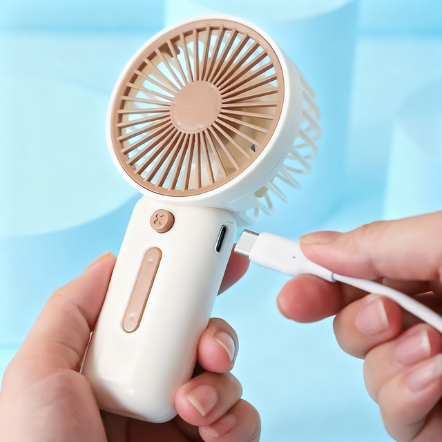 Cheap Mini Handheld USB Rechargeable Portable Fan with 3-speed Wind Summer Handheld Fan Cooling Foldable Plastic Fan for Outdoor