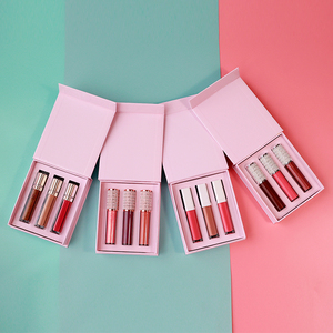 2022 personnalisé rose Boba brillant à lèvres ensemble marque privée végétalien brillant à lèvres Tube de Base avec grand pinceau baguette <span class=keywords><strong>maquillage</strong></span> cadeau Kit - Product Image 2