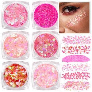 Ensemble de gel pailleté 6 couleurs Private Label, orange chaud, rose mignon, crème pailletée laser colorée pour le corps et les lèvres - Product Image 1