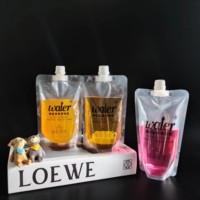 Pochettes souples biodégradables CM en plastique transparent à bec verseur, résistantes, pour jus, boissons et vin liquide