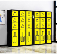 Casiers à bagages intelligents avec clé électronique, structure assemblée, étanches, homologués FM, fermeture automatique des portes, pour aéroports et sites touristiques
