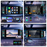 Podofo Radio MP5 para Auto de 1 Din con Pantalla Táctil Incell de 5 Pulgadas, Estéreo, CarPlay/Android Auto Inalámbrico, Perilla Frontal, Tipo C, USB, FM/RDS, OEM, CE y RoHS