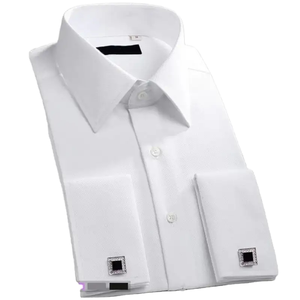 Camisa de Vestir Roja para Hombre, Manga Larga, Color Sólido, Formal, Popelina de Algodón Antiarrugas, para Otoño - Product Image 1
