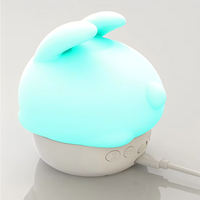 AIKS Nouvelle Lampe de Nuit Pat-Pat Lapin Timide avec Réveil, Indicateur 24 Heures, Design Minimaliste Moderne, Rechargeable USB au Lithium