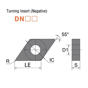 Chất lượng cao dnmg chèn 55 ° kim cương hình dạng Carbide biến tráng indexable chèn cho kim loại làm việc, phay, gia công <span class=keywords><strong>CNC</strong></span> - Product Image 3