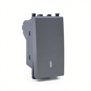 Interrupteur inverseur gris à un seul pôle compatible avec Vimar Arke - Product Image 3