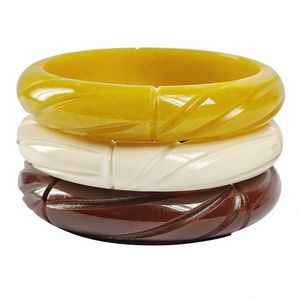 High Quality Resin Carved <b>Bangle</b> <b>Bracelets</b> Plant Pattern Multicolor Acrylic Stylish Design Unisex Fashion Unique Jewelry Woman - Product Image 3