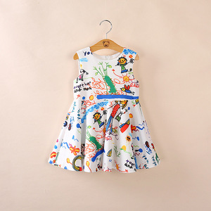 Vestido de Verano para Niña, Estilo Princesa, Tejido de Poliéster/Algodón, Transpirable y Lavable, de Fábrica China - Product Image 2
