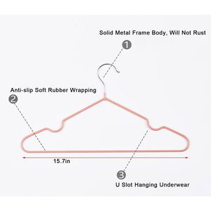 Wholesale Single Eco-friendly Metal Coat Clothes <b>Hanger</b> Non-slip Shoulder Wire Multifunction Wardrobe Bathroom - Product Image 4