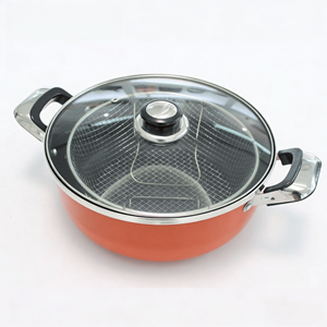 Olla Antiadherente 3 en 1 de Source Factory con Cesta para Freír y Tapa de Vidrio, Apta para Freír, Hervir y Cocinar al Vapor, Compatible con Inducción - Product Image 4