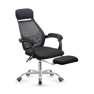 핫 세일 사무실 인체 공학적 의자 인체 공학적 메쉬 발판 책상이있는 의자가있는 다리 받침과 테이블