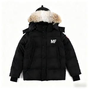 Parka Invernale da Uomo in Stile Classico, Alta Qualità, Caldo, Antivento, con Vera Pelliccia di Coyote, Imbottito in Piuma d'Oca - Product Image 1