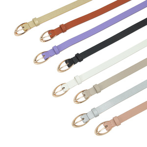Nuevo Cinturón Delgado de PU con Hebilla Dorada de Moda, Cinturón de Vestir para Mujer, Cinturones de Cintura de Piel Sintética Suave para Mujer - Product Image 2