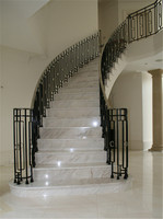 Escaliers courbes avec garde-corps en acier inoxydable, escalier en verre courbe, escalier en plexiglas courbe