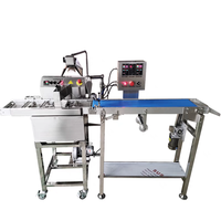 Petite machine commerciale d'enrobe de chocolat de revêtement de bâton de gaufrette de biscuit de dessus de table avec le tunnel de refroidissement fabriqué en Chine