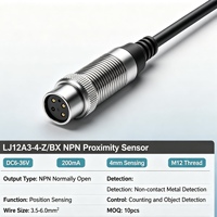 Interrupteur de proximité inductif NPN NO en métal IP54 LJ12A3-4-Z/BX, DC6-36V, distance de détection 4mm, 200mA, filetage M12