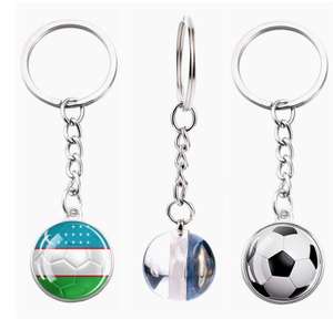 Porte-clés et pendentif de sac en verre avec fleur en cristal, motif drapeau national d'Indonésie, bijou souvenir de voyage - Product Image 4