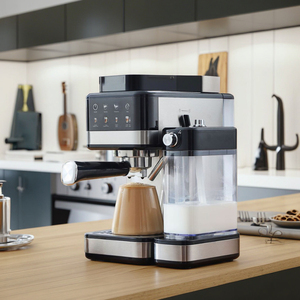 Machine à expresso professionnelle en acier inoxydable pour barista à domicile, usage hôtelier, 20 bars, mousseur à lait automatique, programmable, semi-automatique - Product Image 5