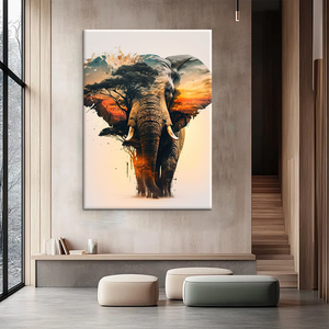 Sıcak satış fil tuval baskılı dijital yağlıboya tasarım ev dekorasyon resimleri - Product Image 4