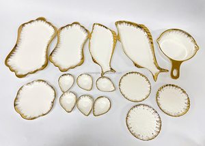 Chaoda-Bol de cerámica con borde dorado y pequeño, cuenco <span class=keywords><strong>para</strong></span> salsa, <span class=keywords><strong>Tapas</strong></span>, cuenco de porcelana <span class=keywords><strong>para</strong></span> aperitivos con borde dorado diferente, disponible - Product Image 6