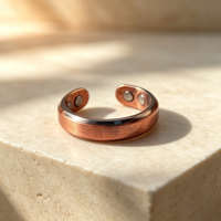 Bague ouverte en cuivre pour thérapie magnétique avec placage en cuivre antique pour unisexe