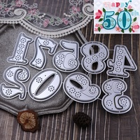 Matrices de découpe en métal pour broderie, chiffres 0-9, pour scrapbooking, bricolage, artisanat manuel, outil de production, moules en acier au carbone