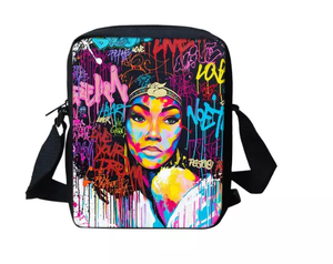1Pc Moq Kleine Messenger Tassen Voor Vrouwen Amerikaanse Zwarte Kunst Afrikaanse Meisjes Messenger Bag Mini Handtassen Portemonnee Leuke Kids schoudertas - Product Image 2