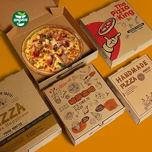 Gıda sınıfı oluklu özel baskılı boyut Caja Para Pizza tasarım karton siyah dilim karton fiyat oluklu Pizza kutusu
