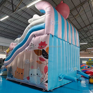 Tobogán Acuático Inflable para Gatos, Tobogán Acuático Doble Resistente para Niños con Piscina para Niños y Adultos - Product Image 5