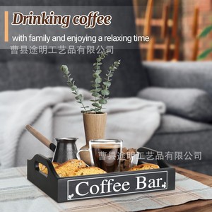 Wooden Desktop Coffee <b>Storage</b> <b>Rack</b> Black Foldable <b>Kitchen</b> Organizer For Coffee Bar And Seasoning Jars - Product Image 3