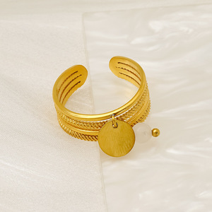 ZOGXIN Gold Tone Multi Layer Cuff <b>Bracelet</b> With Natural Stone Charm <b>Adjustable</b> For Women Fashion Jewelry - Product Image 4