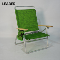 Vente en gros de chaises de plage pliables légères avec porte-gobelet-Chaises de camping pour pique-nique pour accoudoir extérieur en bois