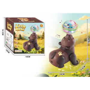 Trottola Elettrica Educativa Rotante Yuglow, Design Cartoon Panda e Cucciolo con Suoni e Luci - Product Image 4