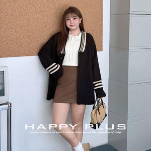 กระโปรงมินิทรงเอเอวสูงผ้าหนังกลับสีน้ำตาลสีทึบขนาดพลัสไซส์ N9400 กระโปรงผู้หญิง - Product Image 5