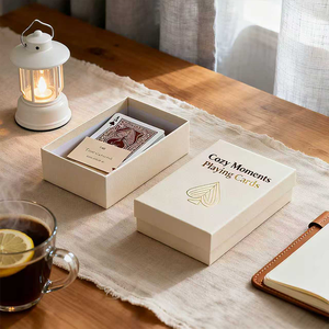 Caja de cartas de <span class=keywords><strong>Tarot</strong></span> de baraja brillante con logotipo personalizado de alta calidad, folleto, esquinas redondeadas, Material de papel, tamaño personalizado - Product Image 3