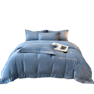 Parure de lit bébé en velours polaire bleu corail, ensemble de quatre pièces avec drap-housse, douce, épaisse et chaude pour la maison et la chambre - Product Image 5