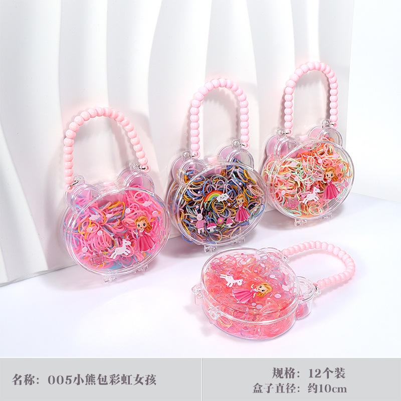 005 Bear Bag Rainbow Girl B Style Rubber Band 1 Box
