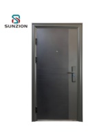Porte d'entrée de sécurité en acier de luxe pour appartements, finition de surface de qualité hôtelière