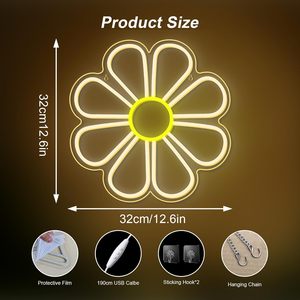 Mother's Day Flower Letreros Neon LED indoor hanging ambient light shop <b>sign</b> wall decoration light entrance indicator light - Product Image 2