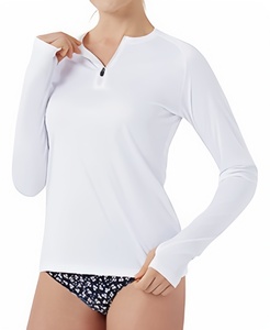 Chemises de randonnée à fermeture éclair 1/4 pour femmes, vêtements de sport, protection solaire UPF50+, séchage rapide, manches longues, personnalisables - Product Image 2