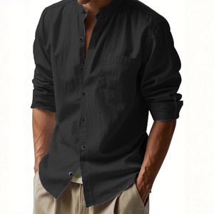 <span class=keywords><strong>เสื้อ</strong></span>เชิ้ตสไตล์<span class=keywords><strong>จีน</strong></span>สำหรับผู้ชาย แขนยาว <span class=keywords><strong>คอ</strong></span>ตั้ง แต่งลูกปัด <span class=keywords><strong>สี</strong></span>พื้น ใส่ได้ทั้งฤดูใบไม้ผลิ/ฤดูใบไม้ร่วง ระบายอากาศได้ดี มีกระเป๋า ไม่ต้องรีด - Product Image 2