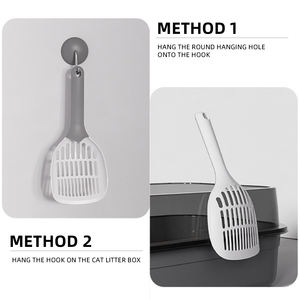 Grote zeefschep voor klontvormende kattenbakvulling - Essentiële kattenreinigingshulp met lange steel optie - Product Image 4