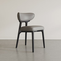 Chaise de salle à manger moderne en bois massif avec dossier et assise rembourrés en cuir, style nordique, pour restaurant, hôtel, salon