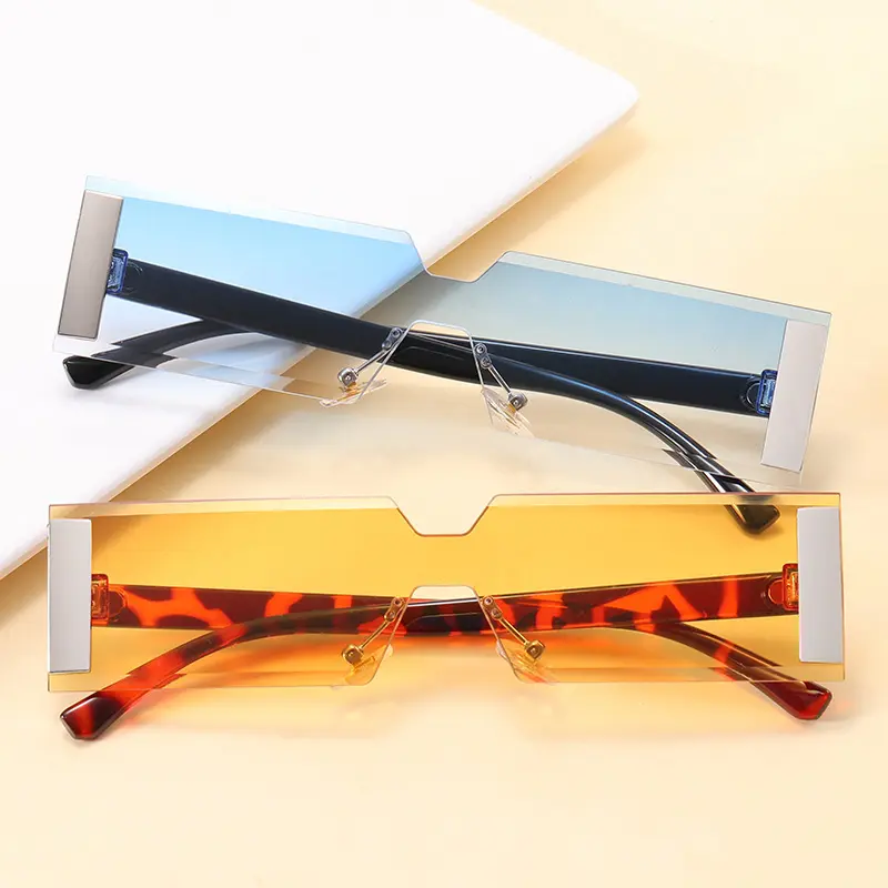 Superhot Eyewear 18845 फैशन 2021 धूप के चश्मे एक टुकड़ा लेंस आयत Rimless धूप का चश्मा