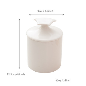 Portavelas cilíndrico de cerámica dorada con tapa, vacío, para velas aromáticas, regalo empresarial DF2103 - Product Image 2