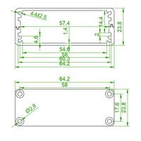 Caja de Control Personalizada de 64*23 mm, Carcasa de Aluminio para Dispositivos Médicos, Carcasa de Disipador de Calor Extruido 6063, Monitor de Diagnóstico, Módulo para Pacientes