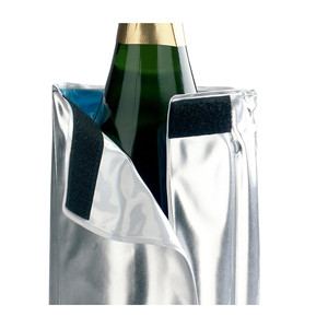 Manicotto refrigerante per bottiglie di vino, colore argento, isolato, per bottiglie di champagne - Product Image 2