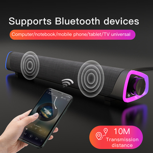 Haut-parleurs pour PC alimentés par USB avec lumières rvb colorées son Surround haut-parleur sans fil pour ordinateur Portable, barre de son pour ordinateur de bureau et Portable - Product Image 5