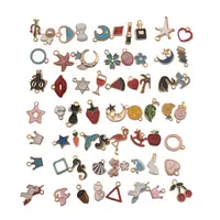 60 Pack Assorted Gold Enamel Alloy Oiled Charms Pendants for DIY Jewelry Making Accessories