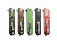 Couteau de poche multifonctionnel EDC pour la chasse, le camping, la pêche et le bricolage - Lame de 9,1 cm à pointe tombante, manche en fibre de carbone et acier de haute qualité